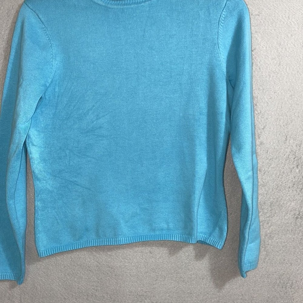 Talbots Turtleneck Sweater Soft Knit Long Sleeve Pullover Top‎ Blue